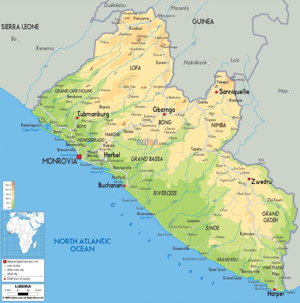 vẽ bản đồ của Liberia