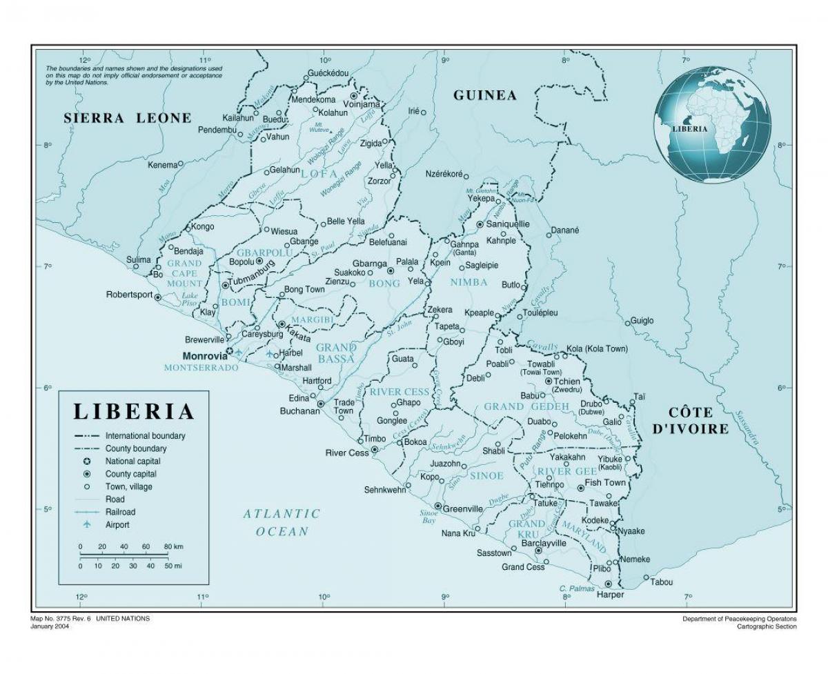 bản đồ của sân bay Liberia
