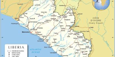 Bản đồ của Liberia tây phi