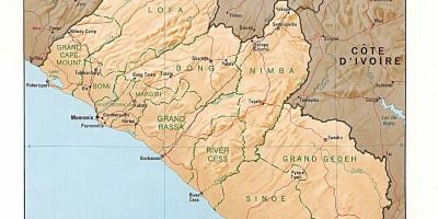 Vẽ bản đồ cứu trợ của Liberia