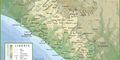 Vẽ bản đồ vật lý của Liberia