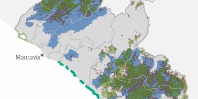 Bản đồ của Liberia tài nguyên thiên nhiên